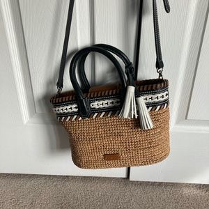 NWT Brighton Taos ARROYO RAFIA Straw Small Tote Leather Tassels